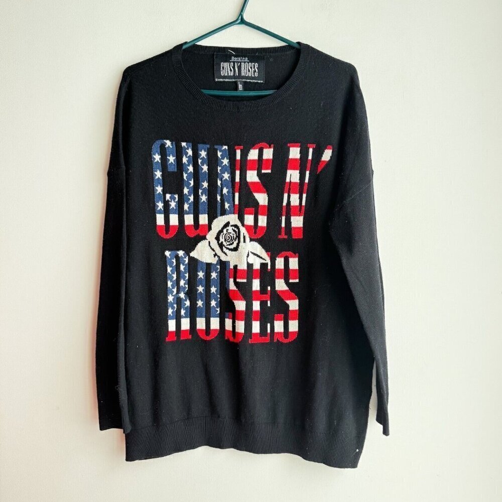 Berska Guns n Roses Motif Lightweight Top Sweater L